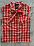 Red Plaid Bow Top - Plus Sizes only