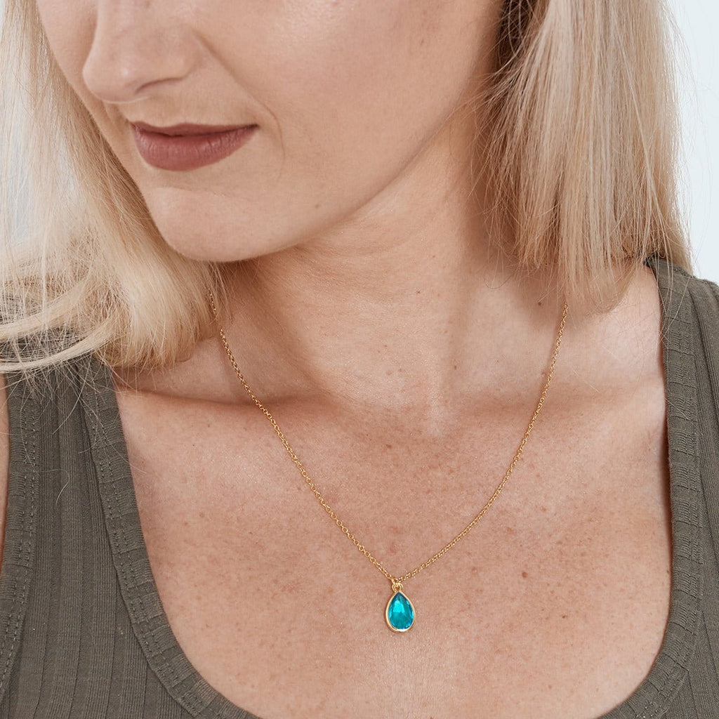 March Birthday Aquamarine Birthstone Necklace