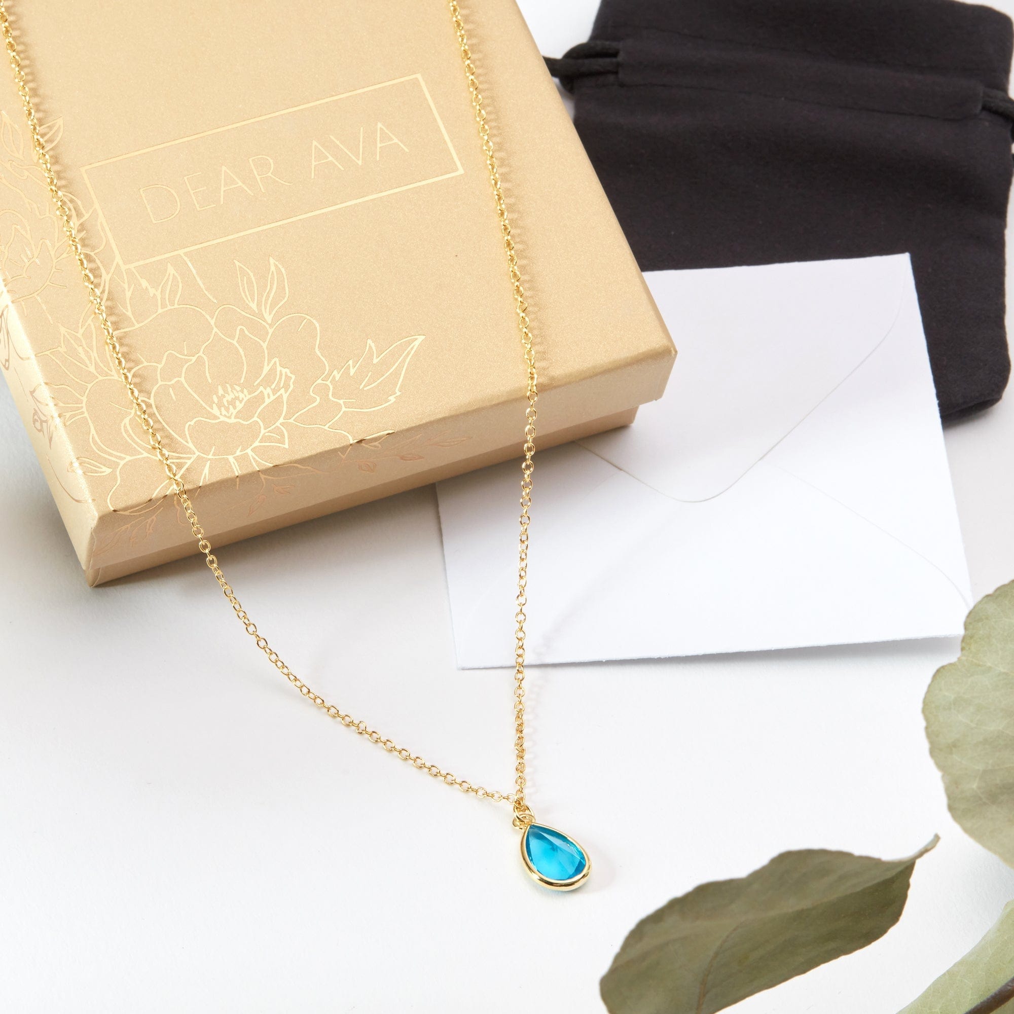 March Birthday Aquamarine Birthstone Necklace